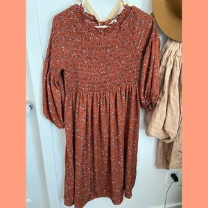 Gorgeous rust floral dress from Roolee